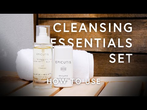 Epicutis Cleansing Essentials Set, includes Oil Cleanser and Enzyme Exfoliating Powder for gentle cleansing and exfoliation